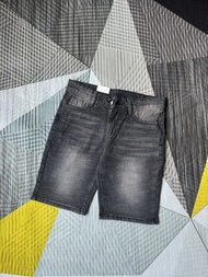 quần short jean nam xám trơn khóa kéo lệch thêu logo nhiều mẫu giá rẻ chất vải co giãn tốt