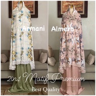 PROMO Mukena 2in1 Motif Premium Best Quality Armani dan Almera Jumbo