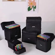 168 Colors Dual Tip Marker Pen Colored Plastic Black Barrel With Canvas Bag