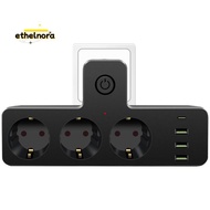 Surge-Protect Multi-Socket,2500W Thermal Protection, EU Plug for Electronic Devices On/Off Switch