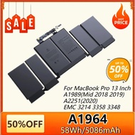 A1964 5086mAh Laptop Battery for MacBook Pro 13 Inch A1989 (Mid 2018 2019)  A2251 (2020) EMC 3214 33
