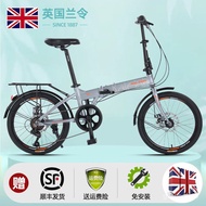 🎯QQ RALEIGH20Folding Bicycle-Inch Aluminum Alloy Bike Disc Brake Male and Female Portable Adult Bicycle7Speed Ferry Bicy