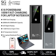 100W Laptop Power Bank Fast Charging 50000mah Portable Charger with Smart Digital Display Powerbank
