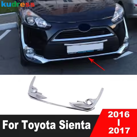 For Toyota Sienta 2016 2017 2nd Ge XP170 Chrome Front Bumper Cover Trim Front Foglight Fog Light Lam