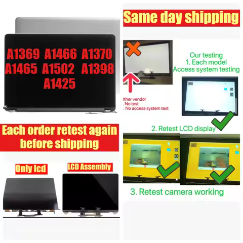 LCD display screen panel for Mac-book pro air A1369 A1466 A1370 A1465 A1502 A1398 A1425 13" 11" 15"
