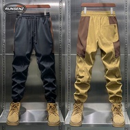 American Vintage Cargo Pants Men Slim Fit Casual Splicing Sweatpants Outdoor Jogger Pants