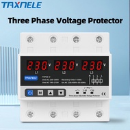 3 three phase Voltage Relay Protector 63A 60A 220V 380VAC 3P+N Over Under Voltage Relay adjustable p
