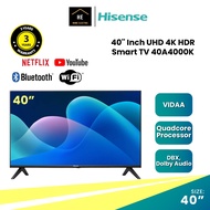 (Deliver Courier) Hisense 40'' Inch UHD 4K HDR Smart TV 40A4000K 电视机