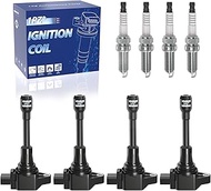 1PZ JD5-N49 UF549 Ignition Coil Pack and 9029 Iridium Spark Plugs Compatible with 2007-2014 Nissan A