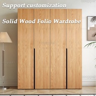 Solid Wood Pair Door Wardrobe Long Skirt Wardrobe 2/3/4/5/6 Door Wardrobe