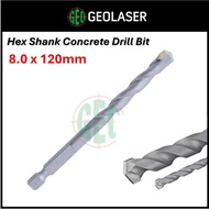 POWERMAC HEX SHANK MASONRY DRILL BIT - 8.0 X 120MM