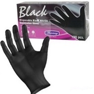 50 Pcs Disposable Black Medical / Examination Hand Gloves Nitrile