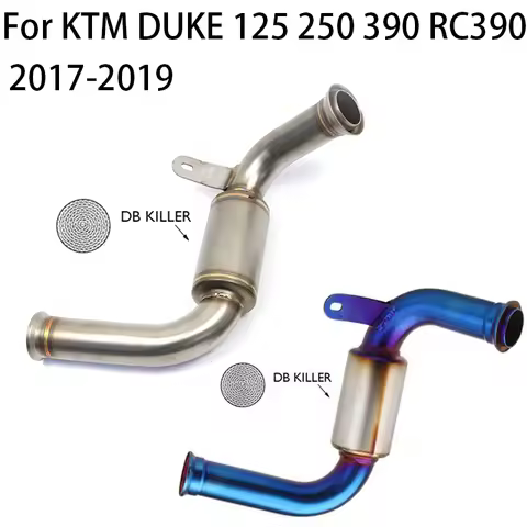 For KTM DUKE 125 390 250 RC125 RC390 2017 2018 2019 Motorcycle Exhaust Front Pipe Muffler Middle Lin