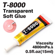 Glue - T-8000,T8000 (15ml) Multi-purpose Glue (Transparent Glue) Transparent Soft Glue T 8000 (Trans