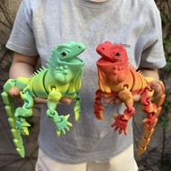TQ~3D Printing Simulation Lizard 19cm Iguana Multi-Joint Flexible Movable Trendy Toys Model Toys PP