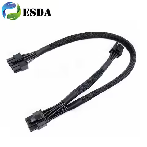 40cm 10Pin to 1x 8Pin Dual 8 (6+2) Pin GPU Power Adapter Cable for HP DL380 GEN8 GEN9 Server GPU