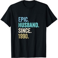 Epic Husband Since 1990 _ 34Th Wedding Anniversary 34 Years   T-Shirt