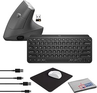 Logitech MX Keys Mini Wireless Keyboard (Black) Bundle with Logitech MX Vertical Advanced Ergonomic 