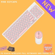 FD IK6630 2.4G Wireless Full Keyboard And Mouse - Pink Smart Power-Saving Silent Set