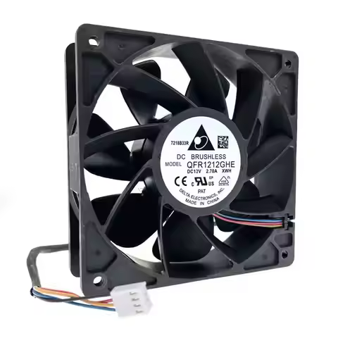 Original Delta QFR1212GHE,High Speed Bitcoin GPU Miner Mining Cooling Fan 120X120X38mm DC 12V 6000RP