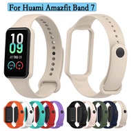 2 In 1 For Huami Amazfit Band 7 Strap High Quality Silicon Smart Watch Protector Shell And Band One Color