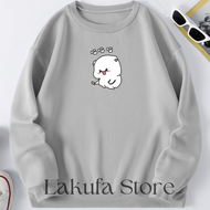 Sweater Cute cat wanita sweater oversize L XL XXL bahan fleece crewneck cewek remaja korea style imp