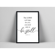 Exodus 14:14 Niv Bible Verse Wall Art, The Lord Will Fight For You, Printable Scripture Wall Art, 07