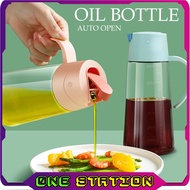 GLASS OIL BOTTLE AUTO OPEN COOKING OIL BOTTLE OIL DISPENSER Sauce Bottle Glass Storage Bottle Season