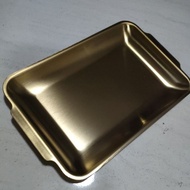 Thick gold stainless steel tray 14x22cm