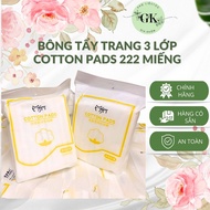Pack of 222 Tay Trang Cotton Pads 3 Layers Cotton Pads 100% Natural Cotton Does Not Cause Skin Irrit