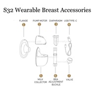 S32 S39 Wearable Breast Pump Spare Parts Accessories Handsfree Collection Milk Cup Valve Shield Flan