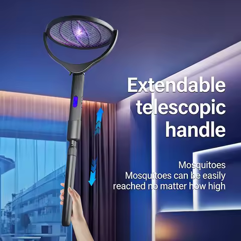 Foldable Electric Mosquito Swatter USB-Charging Portable Mosquito Swatter Killer Indoor Home Anti-Mo