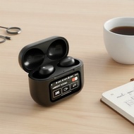 A9 Pro ANC Earbuds,,,,, A9 Pro ANC Earbuds, Hitam, Paparan LCD Pintar, HiFi Stereo, Kawalan Sentuh, 