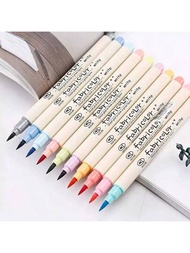 10入組彩色軟毛筆（書法筆）,適合學生繪畫和練習書法