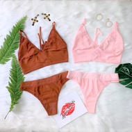 Sexy Lace Lingerie, 2-Piece Lace Bikini with Drawstring Waist