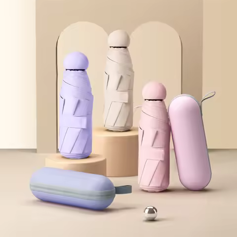 Mini Foldable Umbrella Uv Protection Mini Sun Umbrella Dual Use Portable Box to Store Sunshade Umbre