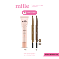 [เซตคู่] Mille Snail Primer 15g + 6D Eyebrow Pencil Waterproof 2g.