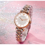 Armani Armani Armani Gypsophila Female Steel Band Round Diamond-studded English Fashion Ladies Watch