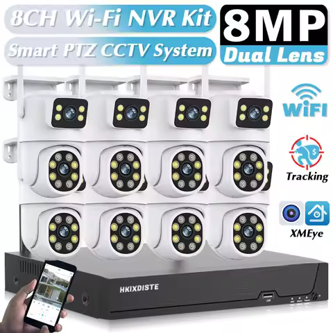 8MP Outdoor WiFi CCTV Camera Home Security System Kit Smart WIFI NVR Set P2P Wireless IP Camera Vide