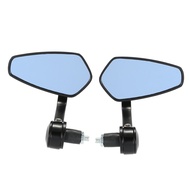 Pair of Motorcycle End Bar Rearview Mirror Universal 7/8" Handle Bar 360°Swivel & Angle Adjustable S