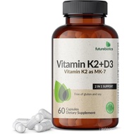 Futurebiotics Vitamin K2 (MK7) with D3 Supplement - Formula - 5000 IU Vitamin D3 & 90 mcg Vitamin K2