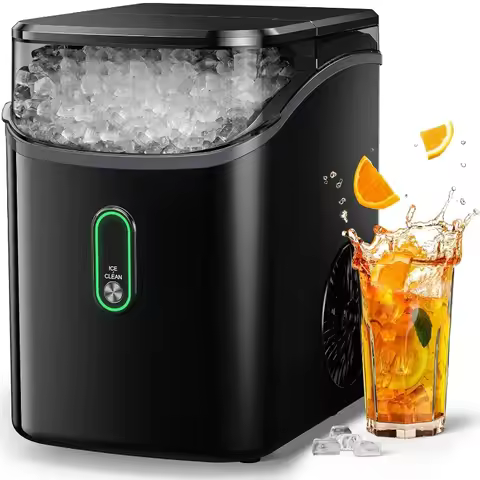 Silonn Nugget Ice Maker Countertop, Pebble Ice Maker with Soft Chewable Ice, One-Click Operation Ice