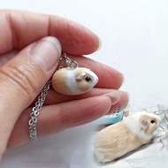 custom necklace smooth guinea pig portrait from photo 寵物 送禮 天竺鼠 項鍊 生日禮物 寵物 客製化