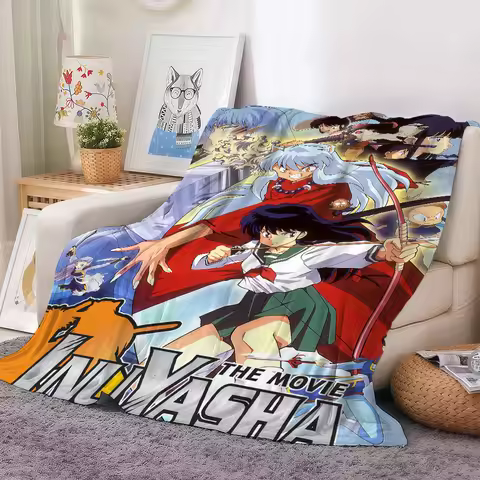 Adventure anime Inuyasha Blanket For Sofa Office Bed Plane Travel Sleep Read Relax Camping Soft And 