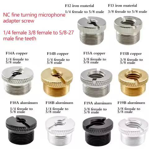 1/4 3/8 Inch to 5/8 Microphone Stand Conversion Screw Accessories for Tripod Microphone Stand Adapte
