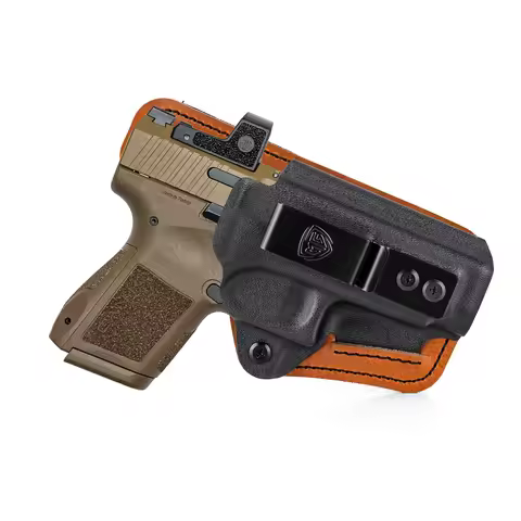 CANIK METE MC9 LS Holster with Comfort Pad IWB Kydex Leather Hybrid Holster for CANIK METE MC9 LS Re