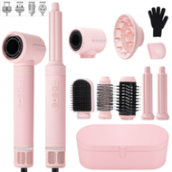 7-In-1 High-Speed Hot Air Brush Set & Hair Dryer Straightening Volumizing Brush Curling Iron All-In-