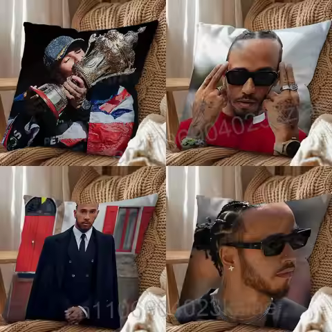 Playing at home in Silverstone Lewis Hamilton Pillow Case Anti-dustmite Pillowcase Invisible zipper 