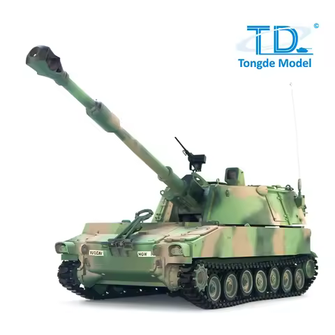 1/16 Tongde M109A2 RC Tank RTR Self-propelled Panzer Infrared BB Sound Light Metal Wheels Ready to R