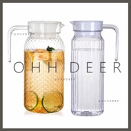 OHHDEER Plastic Pitcher with Lid Clear Water Pitcher Unbreakable Beverage Pitcher Fridge Tea Jug